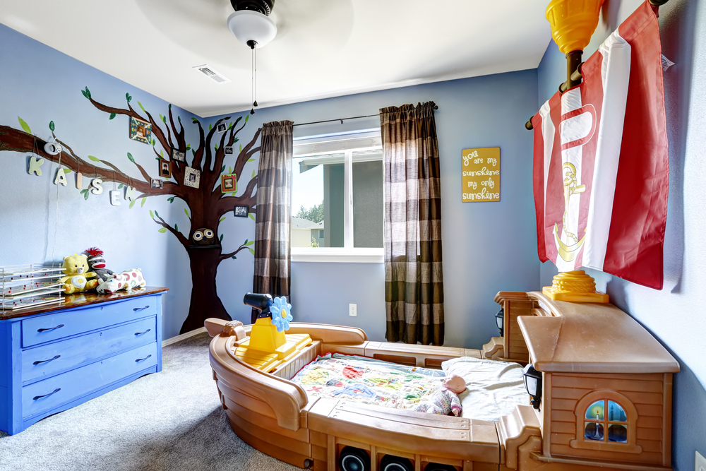 Updating a Child's Bedroom with Lighting 3 updating a child's bedroom - pirate themed room with a ship shaped bed